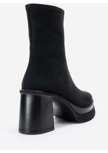 Valen Siyah Nubuk Kadın Platform Topuklu Bot indirimleri