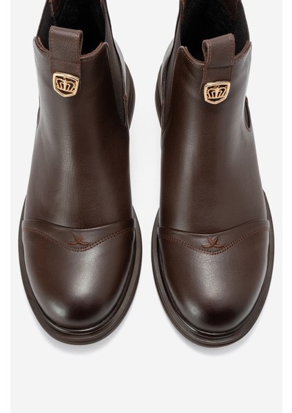 Sıdney Kahverengi Cilt Hakiki Deri Tokalı Lastikli Kadın Chelsea Bot fiyatları