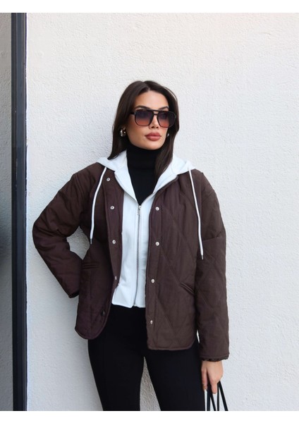 Kapitone Desenli Kapüşonlu Paraşüt Mont fiyatları