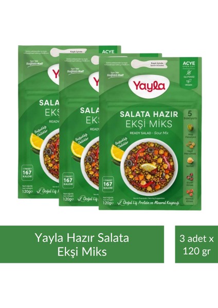 Salata Hazır Ekşi Miks 120 gr x 3 Adet