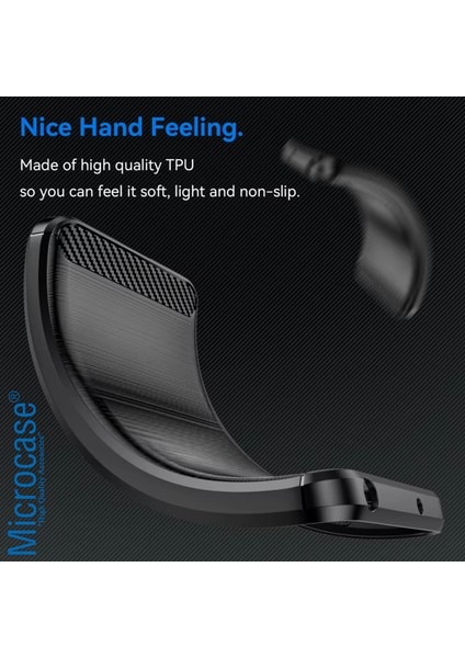 Oppo Reno 14 ile Uyumlu Brushed Carbon Fiber Silikon Kılıf - Siyah AL3332 modelleri