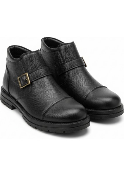 Erkek Suni Deri Içi Kürklü Fermuarlı Kemerli Kaymaz Termo Taban Bot indirimleri