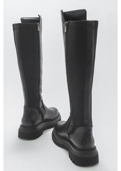 Paul Siyah Streç Detaylı Kadın Çizme fırsatları