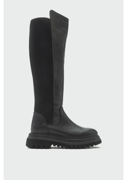 Paul Siyah Streç Detaylı Kadın Çizme indirimleri