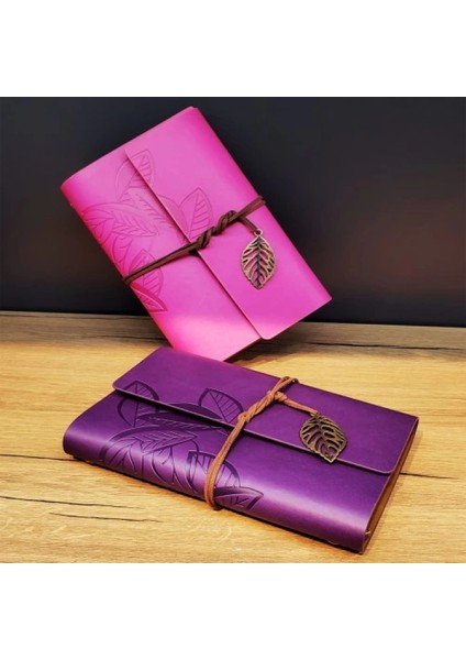 Yaprak Desenli Çizgisiz Deri Defter fırsatları