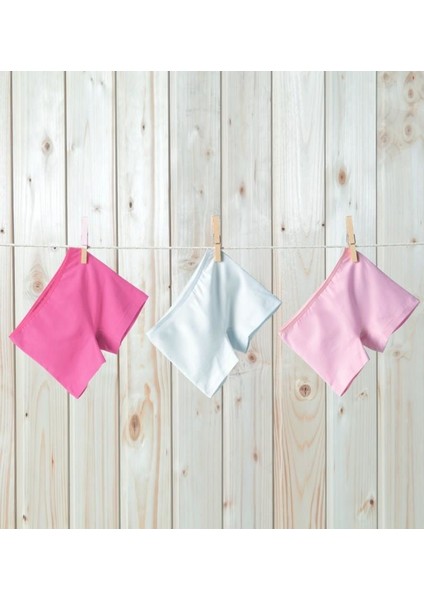 1298 KIZ ÇOCUK 3 LÜ FUŞYA-BEYAZ-PEMBE BOXER