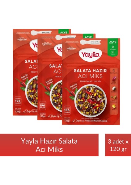 Salata Hazır Acı Miks 120 gr x 3 Adet