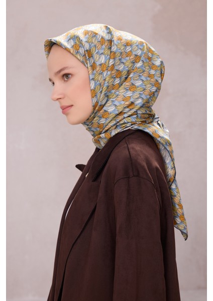 Çiçek Desen Ipek Twill Eşarp 4204D01 52