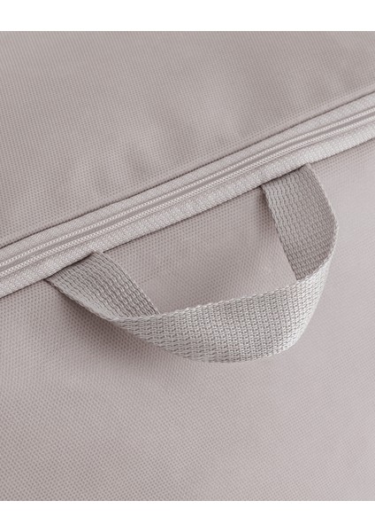 Çiçek Desen Baskılı Hurç - Gri - 64x41x35 cm