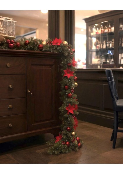 Yılbaşı Kendinden Süslü Çam Garland 230 cm 300 Dallı