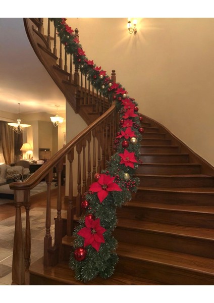 Yılbaşı Kendinden Süslü Çam Garland 230 cm 300 Dallı