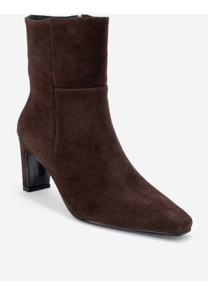 Elıas Kahverengi Süet Hakiki Deri Kadın Blok Topuklu Bot modelleri