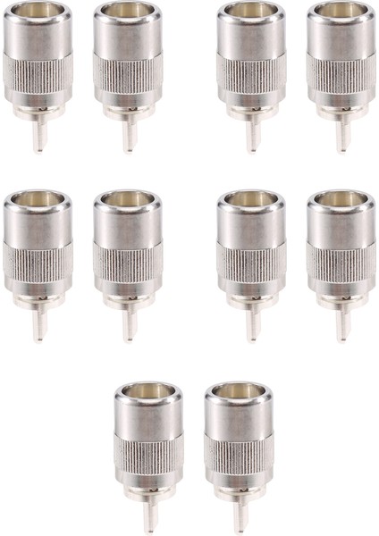 10PCS Konnektör Uhf Erkek PL259 Fiş Lehim Rg8 RG213 LMR400 7d-Fb Kablo Gümüş (Yurt Dışından)