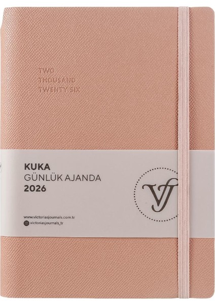 Kuka 2026 Günlük Ajanda A5 (14x21cm) Esnek Kapak Ivory 80gr.