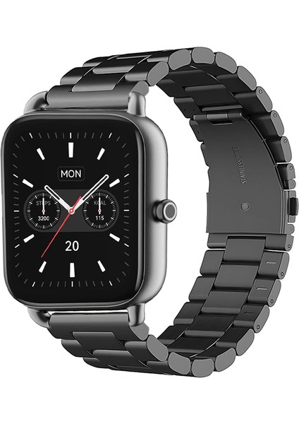 Haylou Blıng LS12 ile Uyumlu Kordon Klasik Baklava Model Paslanmaz Çelik Metal Kayış