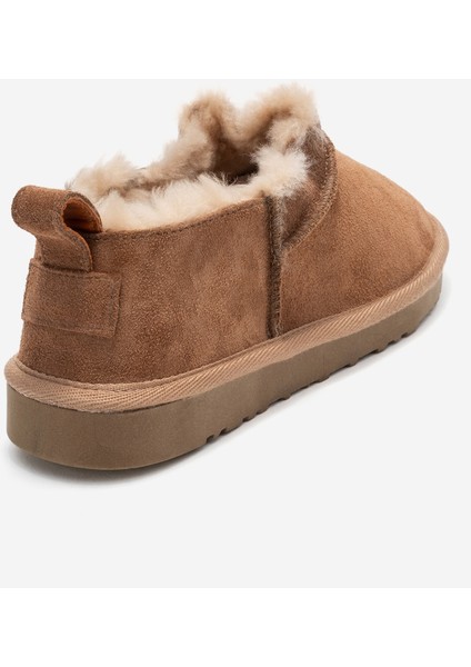 Novelle Toprak Süet Hakiki Deri Kürklü Kadın Bilekte Bot indirimleri