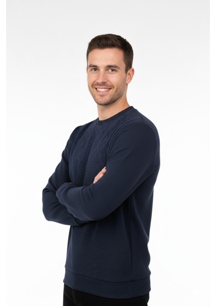 Erkek Mevsimlik Doğal Pamuklu Şık Sweatshirt Bisiklet Yaka Panolu Uzun Kollu Rahat Kesim Tam Kalıp fiyatları