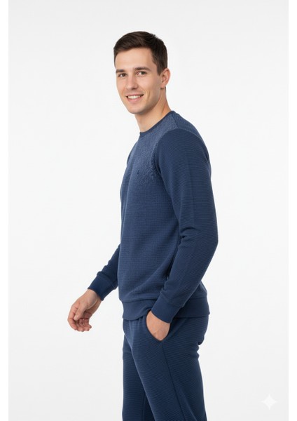 Erkek Mevsimlik Doğal Pamuklu Şık Sweatshirt Bisiklet Yaka Panolu Uzun Kollu Rahat Kesim Tam Kalıp fiyatları