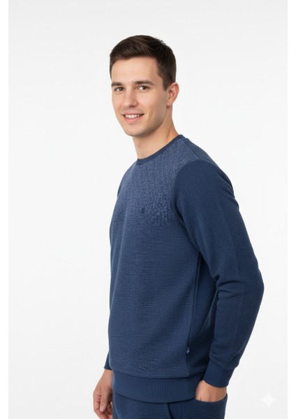 Erkek Mevsimlik Doğal Pamuklu Şık Sweatshirt Bisiklet Yaka Panolu Uzun Kollu Rahat Kesim Tam Kalıp modelleri