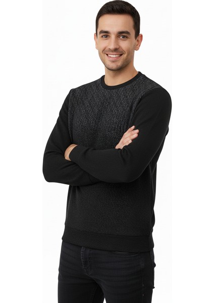 Erkek Mevsimlik Doğal Pamuklu Şık Sweatshirt Bisiklet Yaka Panolu Uzun Kollu Rahat Kesim Tam Kalıp fiyatları