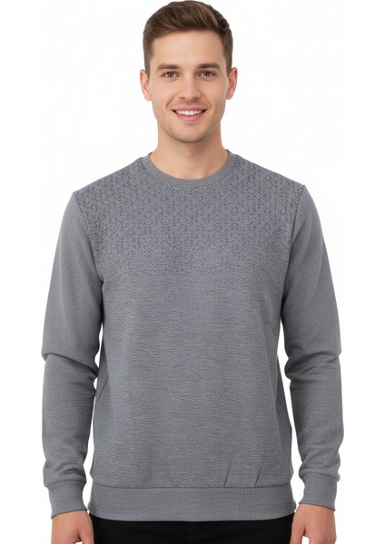 Erkek Mevsimlik Doğal Pamuklu Şık Sweatshirt Bisiklet Yaka Panolu Uzun Kollu Rahat Kesim Tam Kalıp modelleri