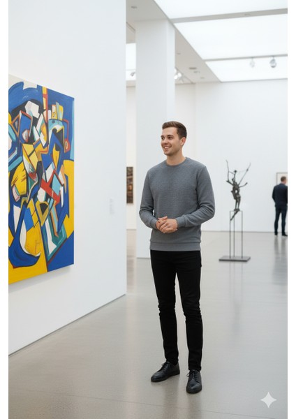 Erkek Mevsimlik Doğal Pamuklu Şık Sweatshirt Bisiklet Yaka Panolu Uzun Kollu Rahat Kesim Tam Kalıp fırsatları