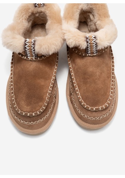 Darel Toprak Süet Hakiki Deri Dikişli Kürklü Kadın Kısa Bot fiyatları