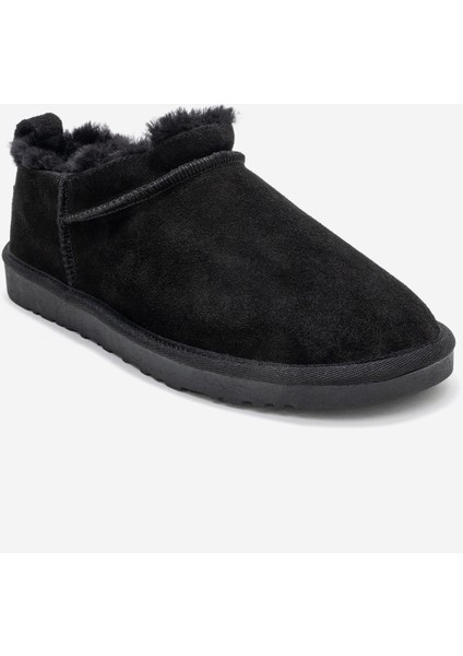 Novelle Siyah Süet Hakiki Deri Kürklü Kadın Bilekte Bot modelleri