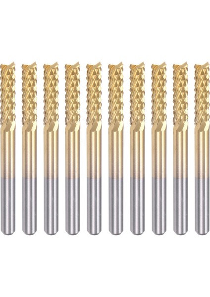 10 Adet Titanyum Ceket Karbür Uç Fabrikası Gravür Freze Kesici Cnc Yönlendirici Bitleri Pcb Makinesi Için 1/8 Inç Sap 3 175MM (Yurt Dışından)