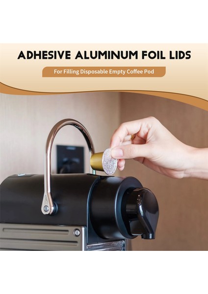 100 Adet Yapışkanlı Alüminyum Folyo Kapaklar, Mühürler, Çıkartmalar, Tek Kullanımlık Boş Nespresso Kahve Kapsüllerini Doldurmak Için Yeniden Kullanılabilir Kapak 37 mm (Yurt Dışından) fırsatları