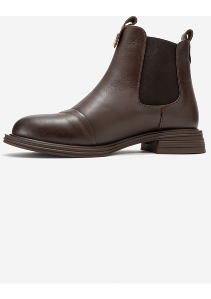 Sıdney Kahverengi Cilt Hakiki Deri Tokalı Lastikli Kadın Chelsea Bot fırsatları