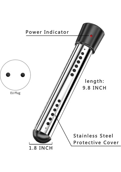 2500W Daldırma Isıtıcı, Havuz Isıtıcısı Otomatik Zamanlayıcı, Güvenli Havuz Isıtma Daldırma Isıtıcı, Ev Seyahatleri Için Mükemmel Ab Fişi (Yurt Dışından) indirimleri