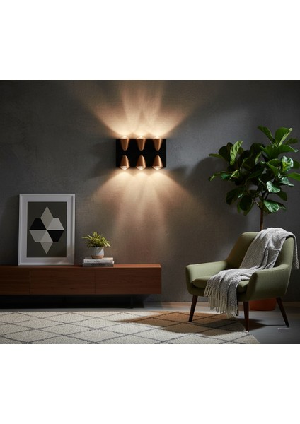 Merkür LED Aplik 6W – 540 Lümen – Siyah- Gold
