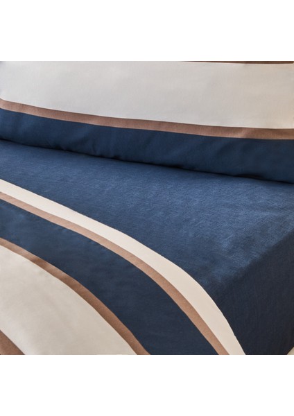 Soft Horizon Tek Kişilik Nevresim Takımı - Beyaz / Lacivert fiyatları