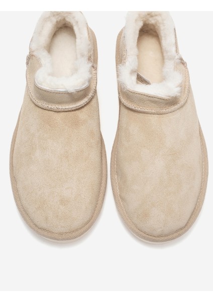 Novelle Bej Süet Hakiki Deri Kürklü Kadın Bilekte Bot fiyatları