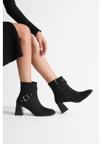 Vera Kadın Siyah Süet Topuklu Bot fiyatları