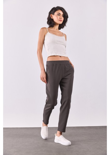 Alian Beli Lastikli Smart Pantolon-Antrasit modelleri