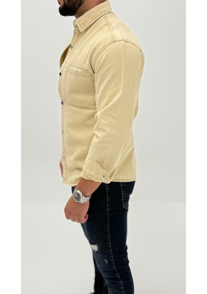 Aidan Denim Mavi Black Vintage Classic Kot Erkek Jean Gömlek indirimleri