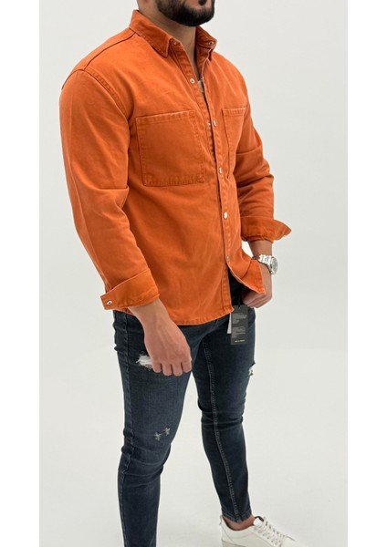 Jeremy Denim Classic Oversize Premium Kot Erkek Mavi Jean Gömlek fırsatları