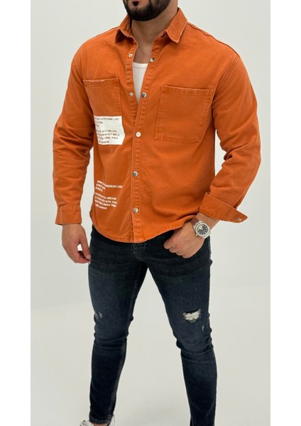 Jayden Classic Denim Black Dıgıtal Baskılı Vintage Jean Erkek Gömlek