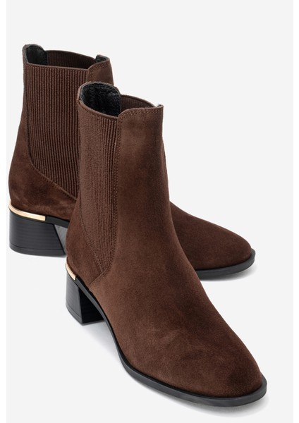 Neiva Kahverengi Süet Hakiki Deri Kadın Chelsea Bot