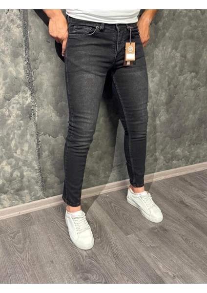 Grant Siyah Slim Fit Trend Denim Erkek Jean Pantolon