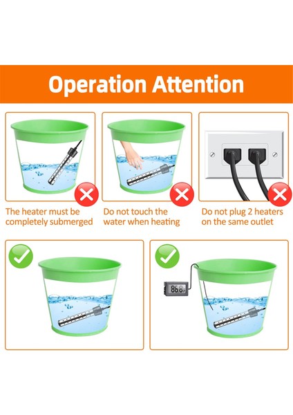 Daldırma Su Isıtıcısı, Anahtar Kontrollü 1500W Havuz Isıtıcısı, Akıllı Sıcaklık Kontrollü Küvet Isıtıcısı Abd Prizi (Yurt Dışından) indirimleri