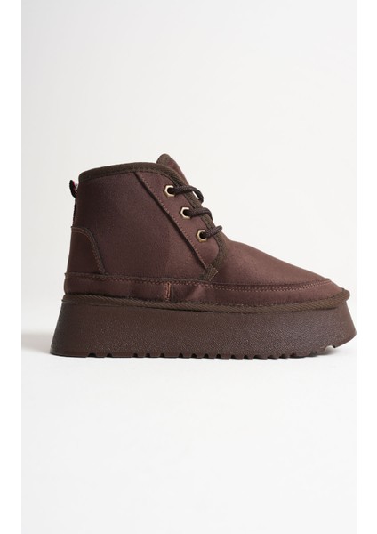 Elena Kadın Acı Kahve Kışlık Içi Kürklü Kalın Taban Bot