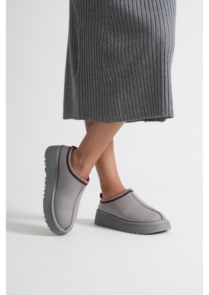 Elsa Kadın Gri Kışlık Kürklü Terlik fırsatları