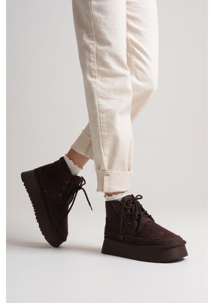 Elena Kadın Acı Kahve Kışlık Içi Kürklü Kalın Taban Bot fiyatları