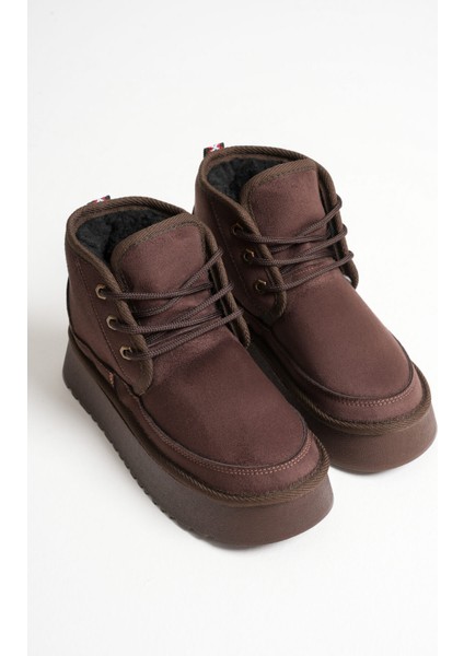 Elena Kadın Acı Kahve Kışlık Içi Kürklü Kalın Taban Bot modelleri