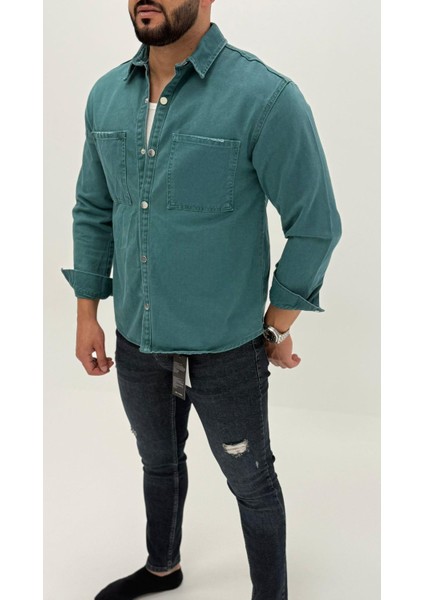 Jeremy Denim Classic Oversize Premium Kot Erkek Mavi Jean Gömlek fiyatları