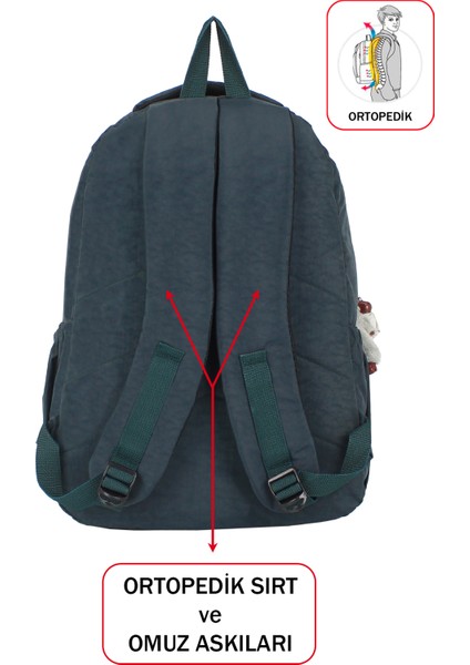 Maymuncuklu Okul Çantası Geniş Iç Hacim Yandan Cepli Çok Bölmeli Ortopedik indirimleri