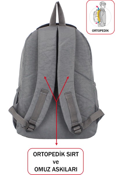 Maymuncuklu Okul Çantası Geniş Iç Hacim Yandan Cepli Çok Bölmeli Ortopedik indirimleri
